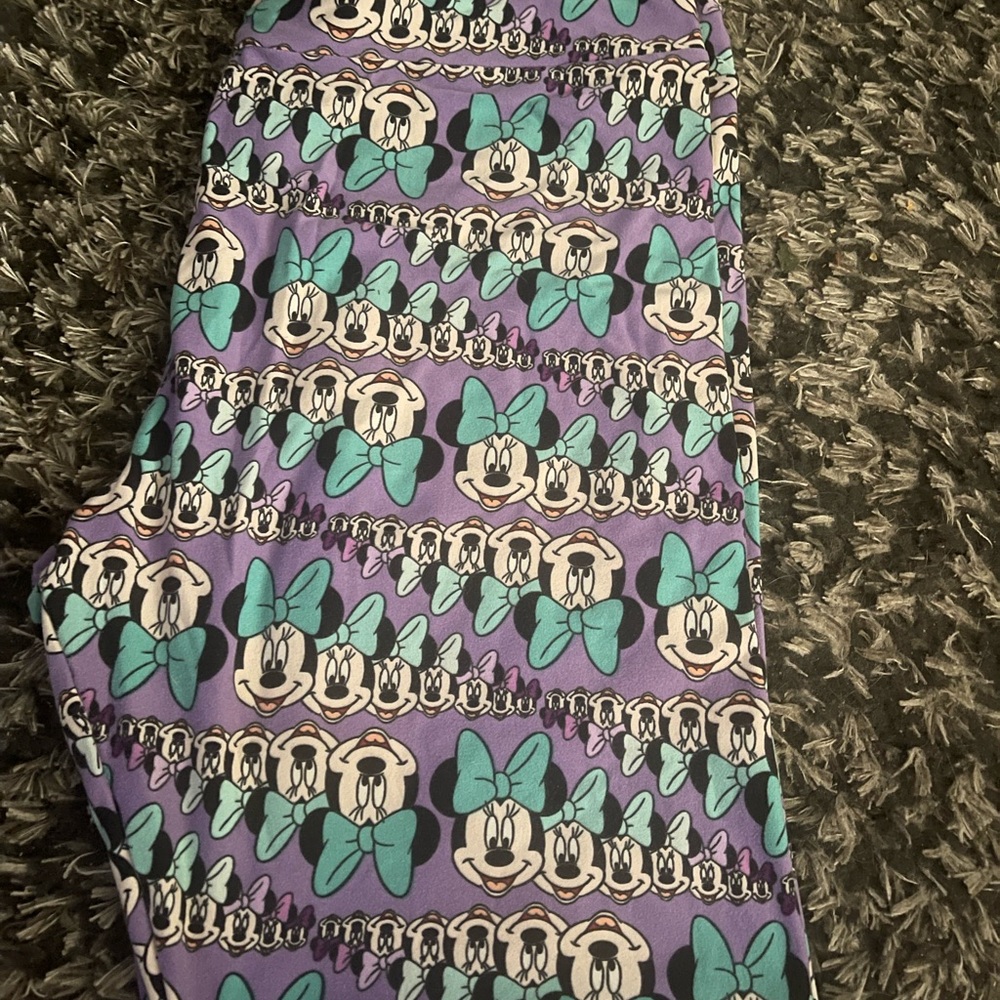 LuLaRoe Purple and Teal Patterned Leggings